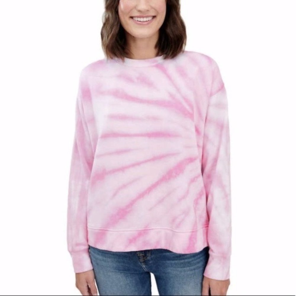 SPLENDID Women's Tie Dye Crewneck Pullover - Pink NWT